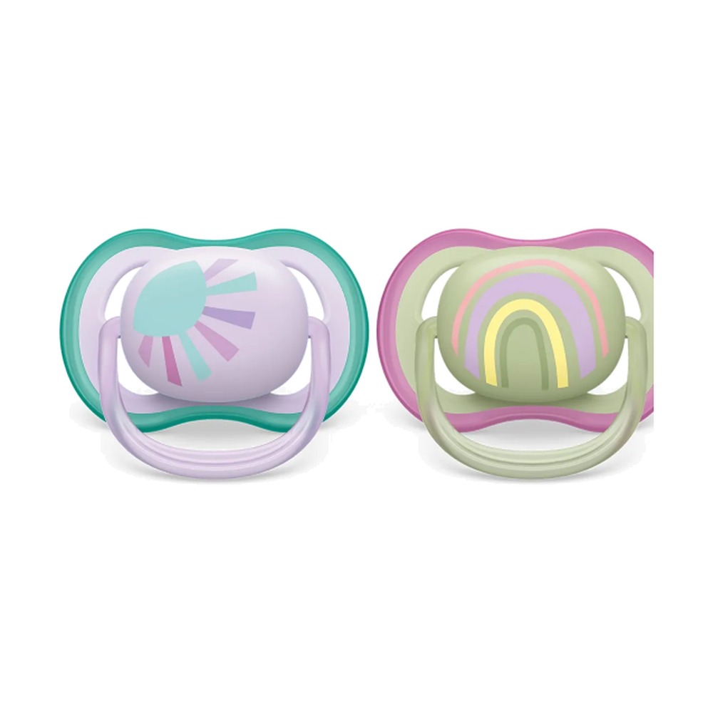 AVENT CHUPETE ULTRA AIR 0-6M LILA Y VERDE X2