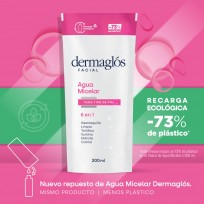DERMAGLOS FACIAL AGUA MICELAR X200ML RECARGA