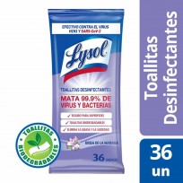 LYSOL TOALLAS DESINFECTANTES LAVANDA X36U.