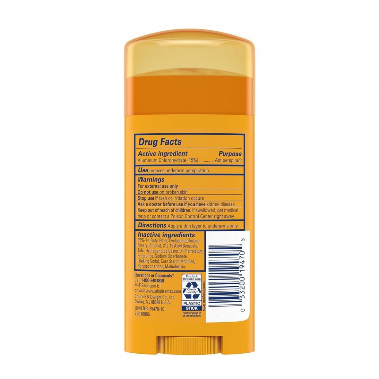 ARM &amp; HAMMER BARRA DESODORANTE ULTRA MAX POWDER FRESH