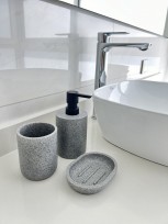 BUNGUIS SET JABONERA+DISPENSER+VASO PORTA CEPILLOS GRIS