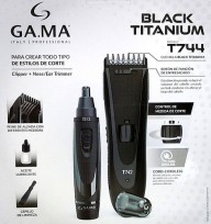 GAMA PACK CLIPPER + NOSE/EAR TRIMMER TITANIUM. 744 