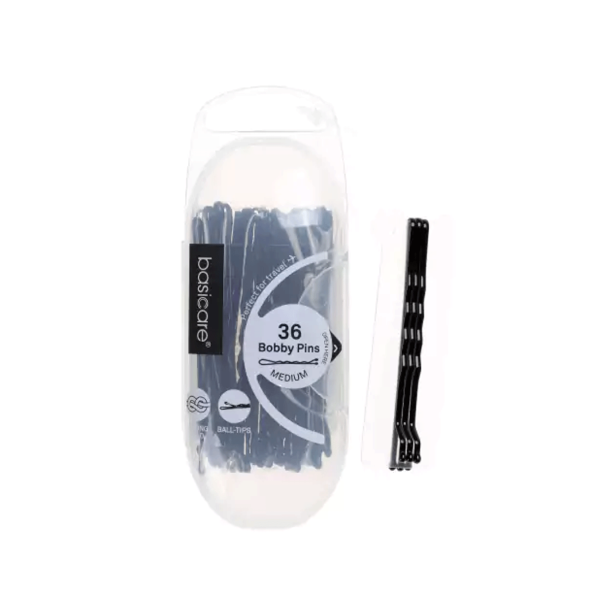 BASICARE HORQUILLAS NEGRAS MEDIANAS 6.2 CM X36U