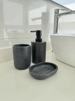 BUNGUIS SET JABONERA+DISPENSER+VASO PORTA CEPILLOS NEGRO