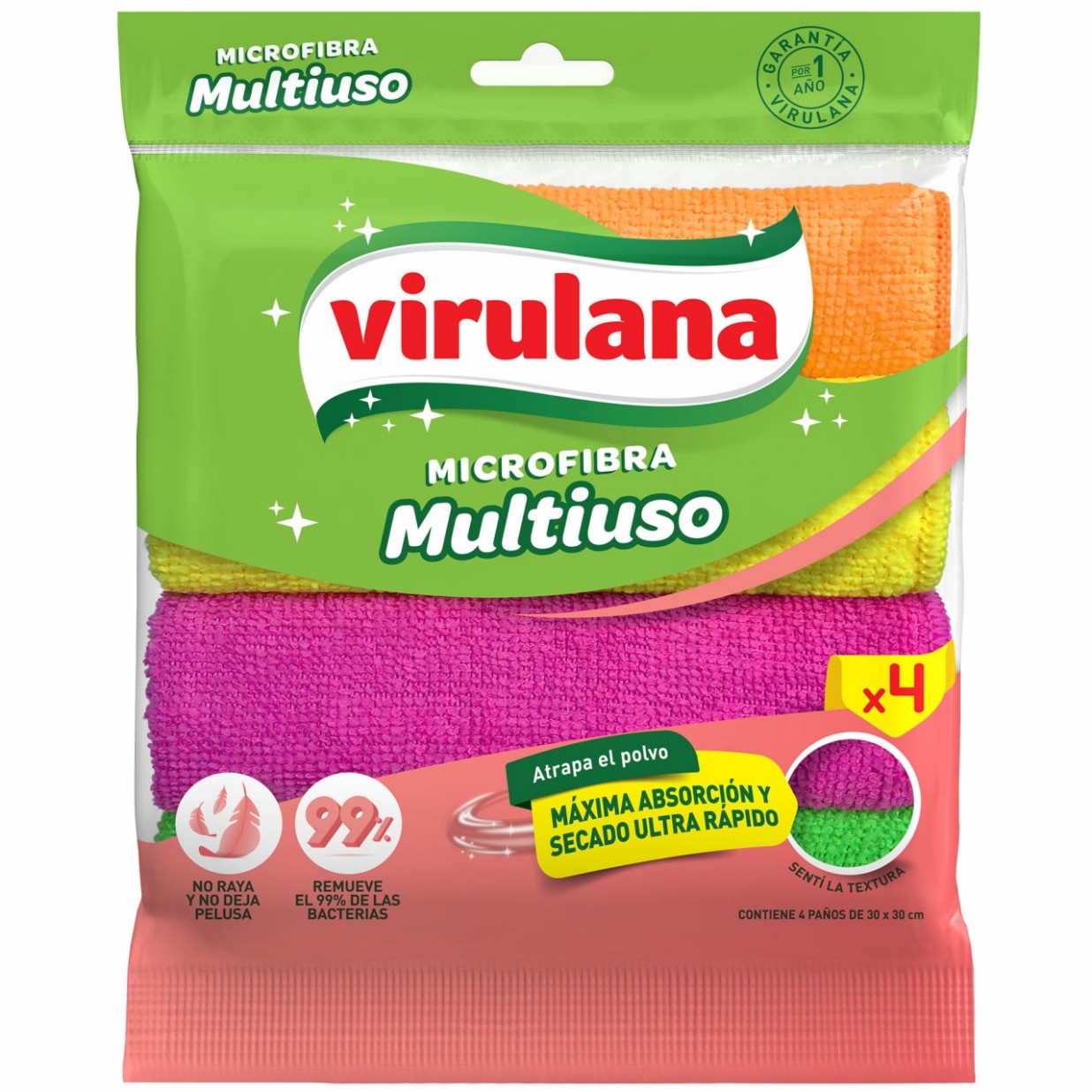 VIRULANA MICROFIBRA MULTIUSO X4