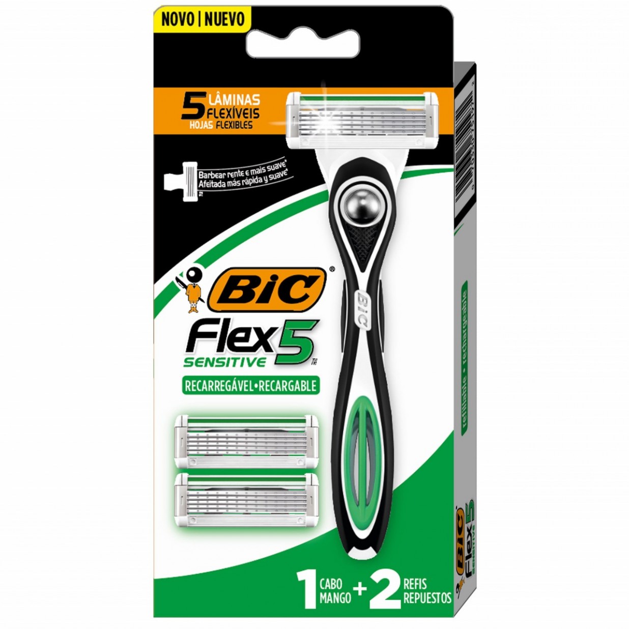 BIC FLEX 5 SENSITIVE MAQUINA DE AFEITAR + 2 REPUESTOS