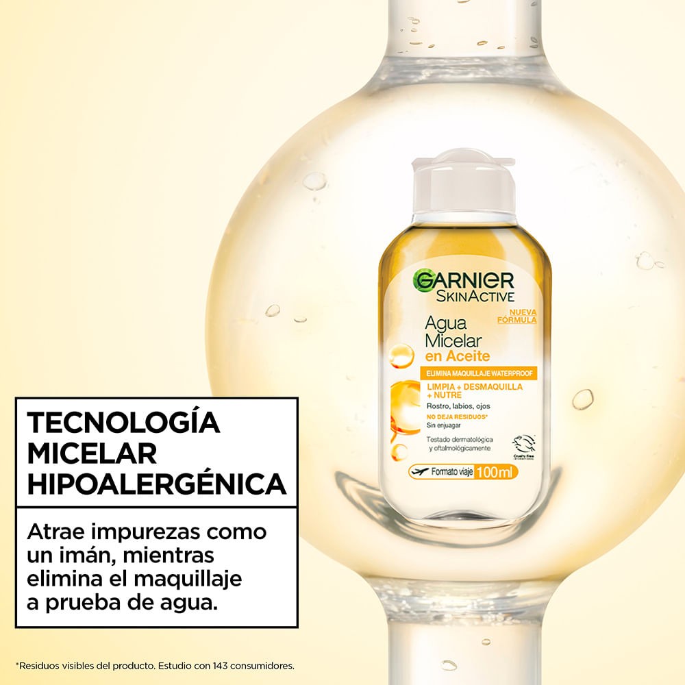 GARNIER SKIN AGUA MICELAR BIFASICA EN ACEITE X100ML