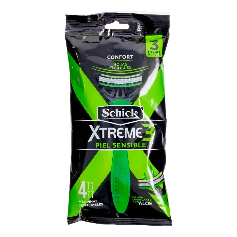 SCHICK XTREME 3 MAQUINA DE AFEITAR VERDE X4