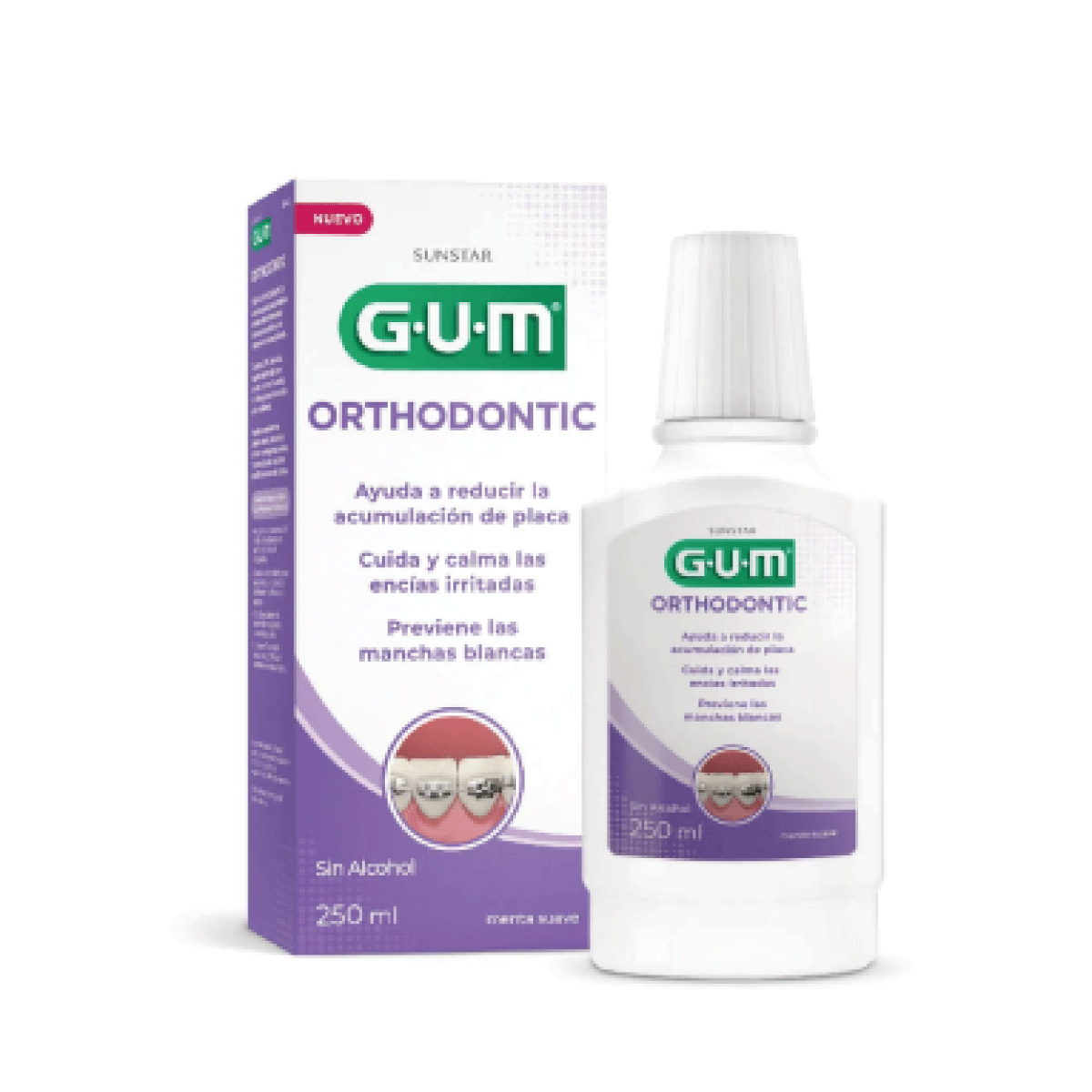 GUM ENJUAGUE BUCAL ORTHODONTIC SOFT MINT X250ML.