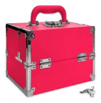 MALETIN MAQUILLAJE 2 BANDEJAS FUCSIA M00606 JESSAMY