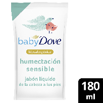 DOVE BABY JABÓN LÍQUIDO DP X180 HUMECTACIÓN SENSIBLE
