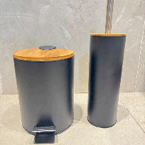 BUNGUIS SET ESCOBILLA DE BAÑO+TACHO NORDICO NEGRO