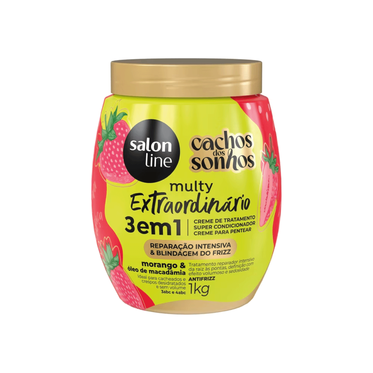SALON LINE CACHOS DOS SONHOS 3 EN 1 MORANGO X 1 K.