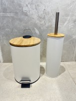BUNGUIS SET ESCOBILLA DE BAÑO + TACHO NORDICO BLANCO