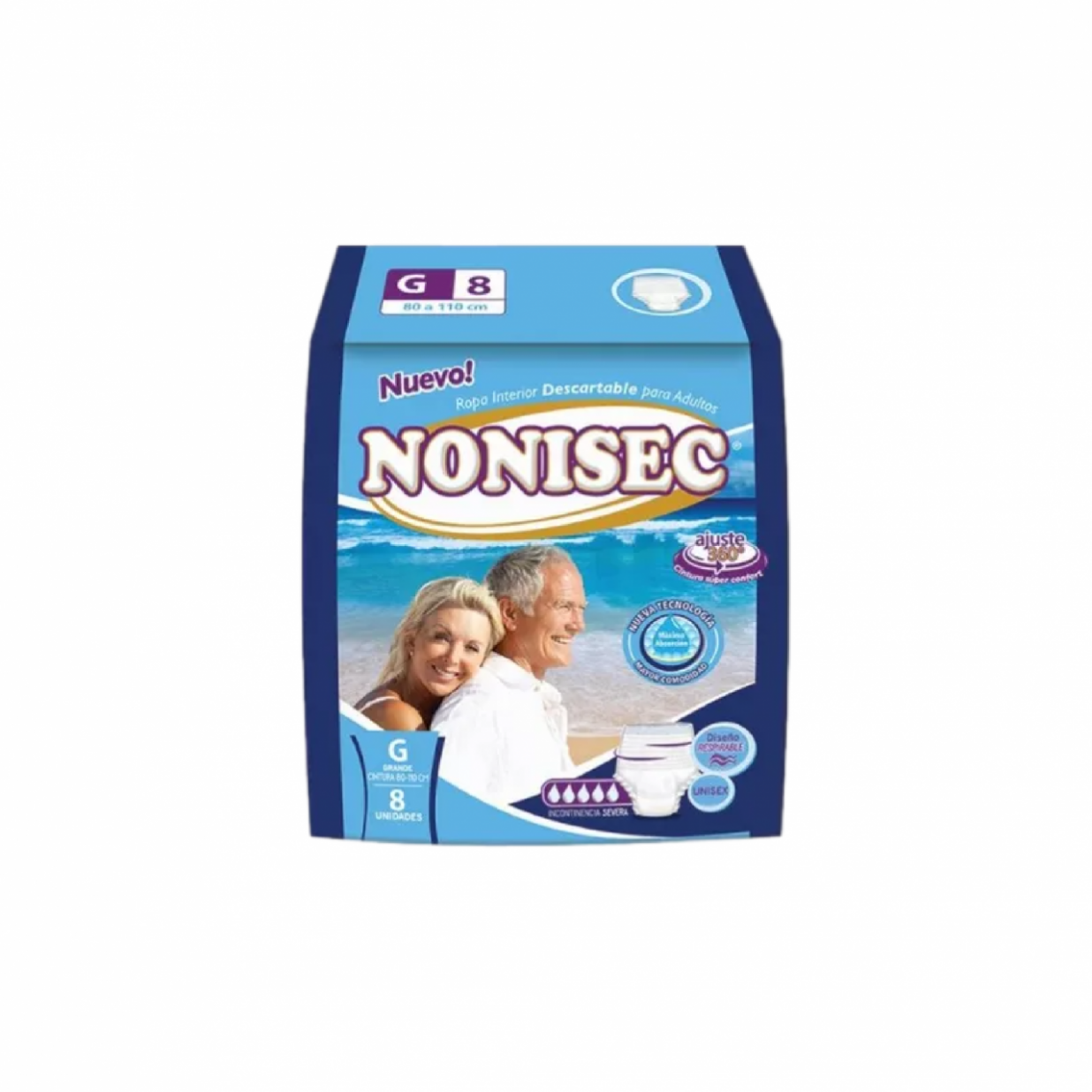 NONISEC ROPA INTERIOR DESCARTABLE X 8 UNIDADES TALLE G 
