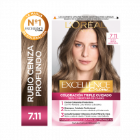 EXCELLENCE COLORACION KIT 711 RUBIO CENIZA PROFUNDO