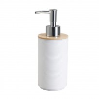 SUKA DISPENSER PP BLANCO CON TAPA BAMBO