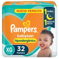 PAMPERS BABYSAN HIPOALERGÉNICO X32U  TALLE XG