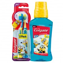 COLGATE MINIONS KIDS KIT CEPILLO Y ENJUAGUE