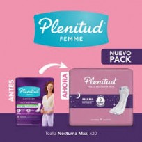 PLENITUD FEMME TOALLAS NOTURNAS SIN ALAS X20U