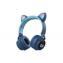 DEKKIN AURICULARES BLUETOOH VINCHA OREJAS  DE GATO AZUL    