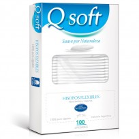 Q Soft Family Hisopos Cotonetes Caja x 100 Unidades