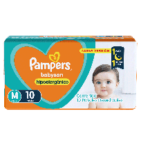 PAMPERS BABYSAN HIPOALERGENICO TALLE M X10 U  