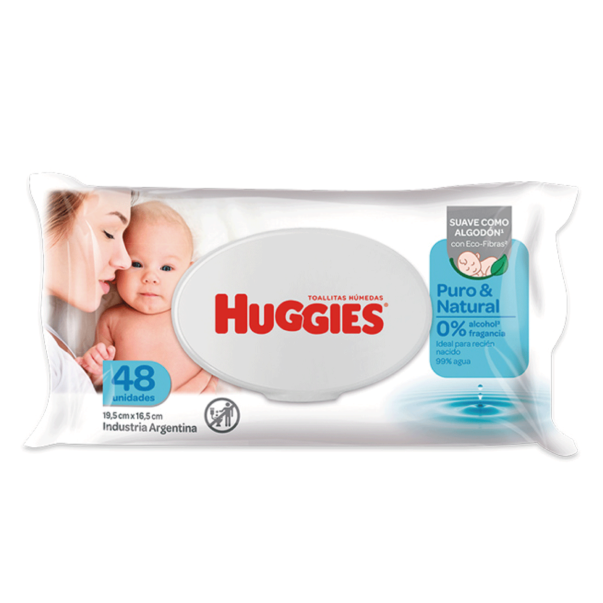 HUGGIES TOALLAS HUMEDAS PURO Y NATURAL X48U. . Tienda Online Anika Farmacia  y Perfumería