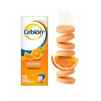 CEBION VITAMINAS EFERVESCENTE SIN AZUCAR NARANJA X10 C.