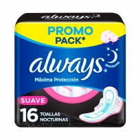 ALWAYS X16 MAX PROTECTORES NOCTURNOS SUAVES