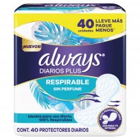 ALWAYS PLUS PROTECTOR DIARIO X 40 U RESIRABLE 