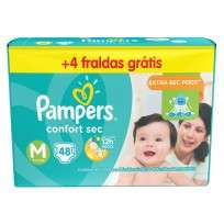 PAMPERS CONFORT SEC X 48+4 M 