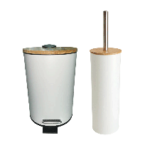BUNGUIS SET ESCOBILLA DE BAÑO + TACHO NORDICO BLANCO
