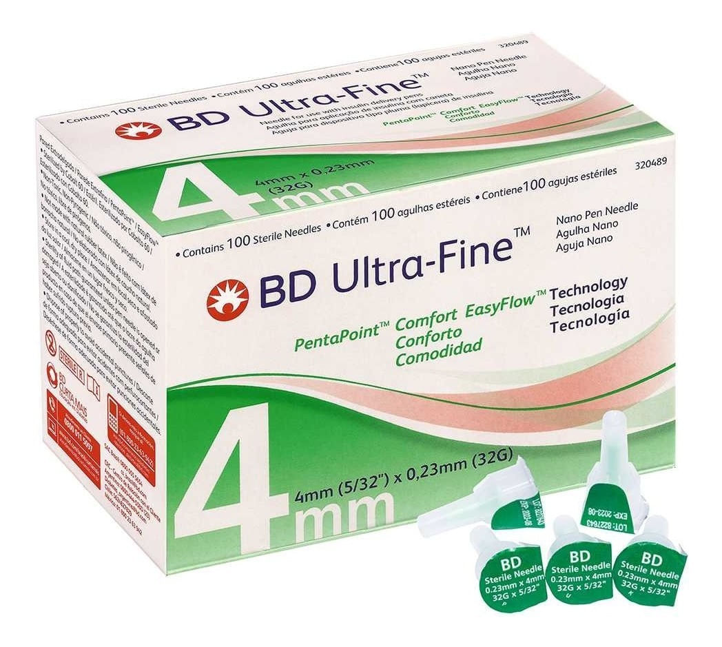 BD AGUJA INSULINA ULTRA FINA 4 MM X 32G X 100UN . Tienda Online Anika  Farmacia y Perfumería