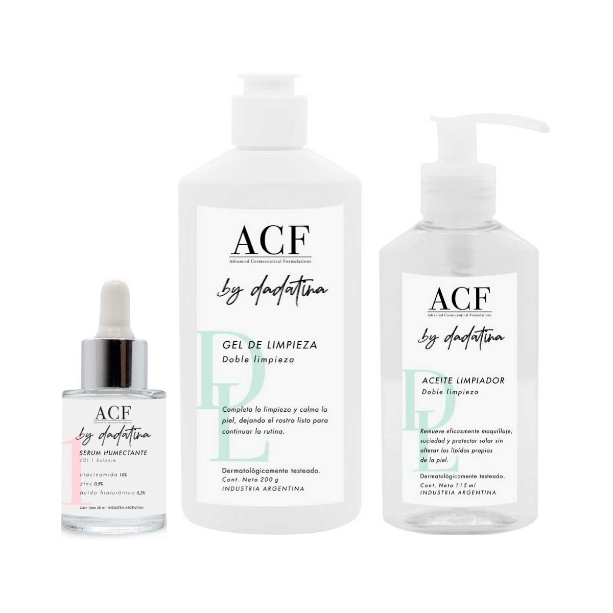 Aceite Limpiador + Gel Limpieza Facial Rostro Acf Dadatina