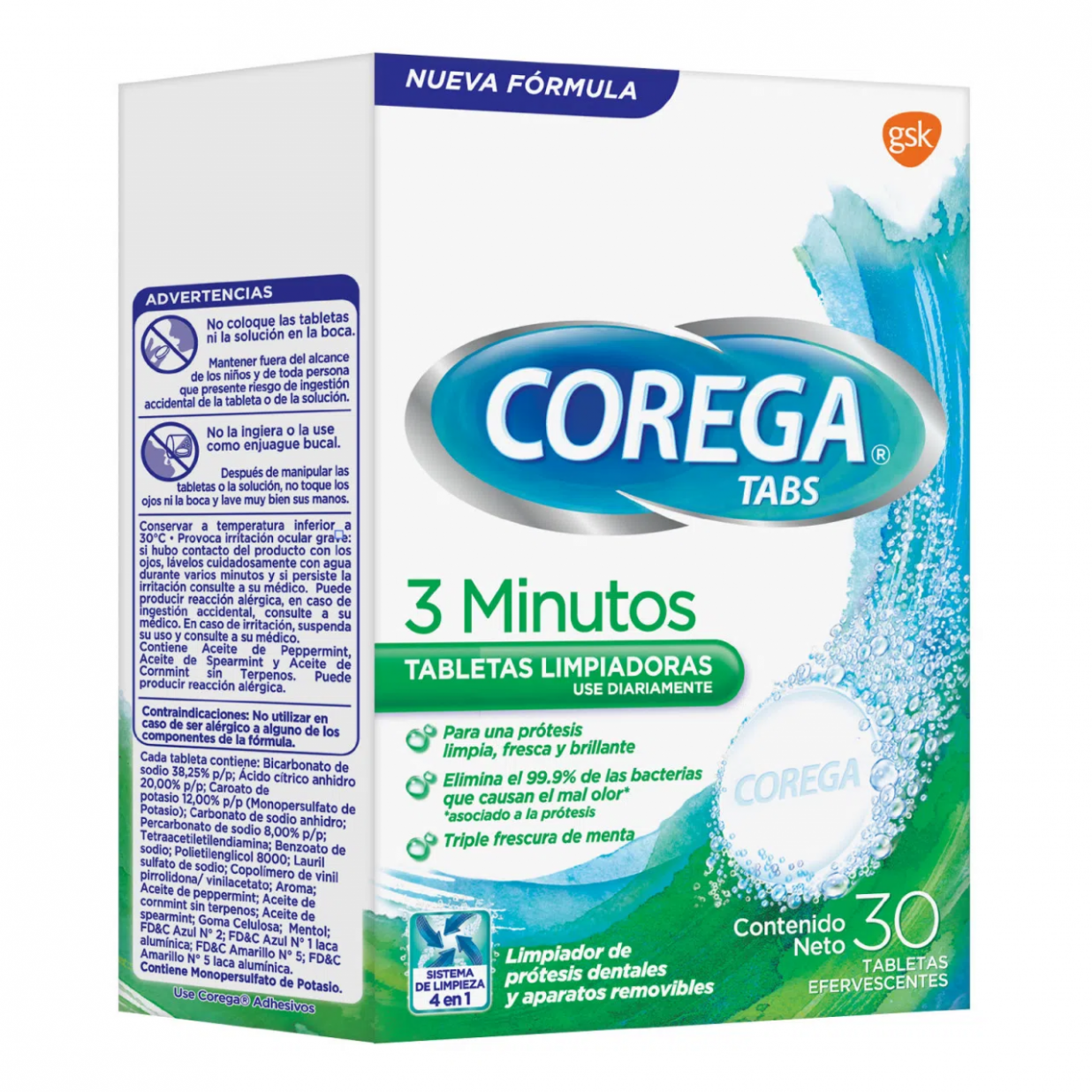 Limpiador de Prótesis Dentales Corega Tabs