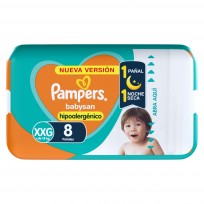 PAMPERS BABYSAN HIPOALERGENICO XXG X8U