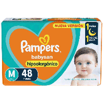 PAMPERS BABYSAN HIPOALERGENICO X48U TALLE M 