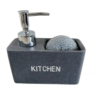 BUNGUIS DISPENSER DE DETERGENTE CON PORTA ESPONJA GRIS 