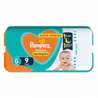 PAMPERS BABYSAN HIPOALERGENICO TALLE GRANDE X9U 