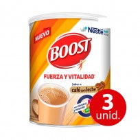 Boost en polvo Sabor Café con Leche x 370 gr KIT X3U