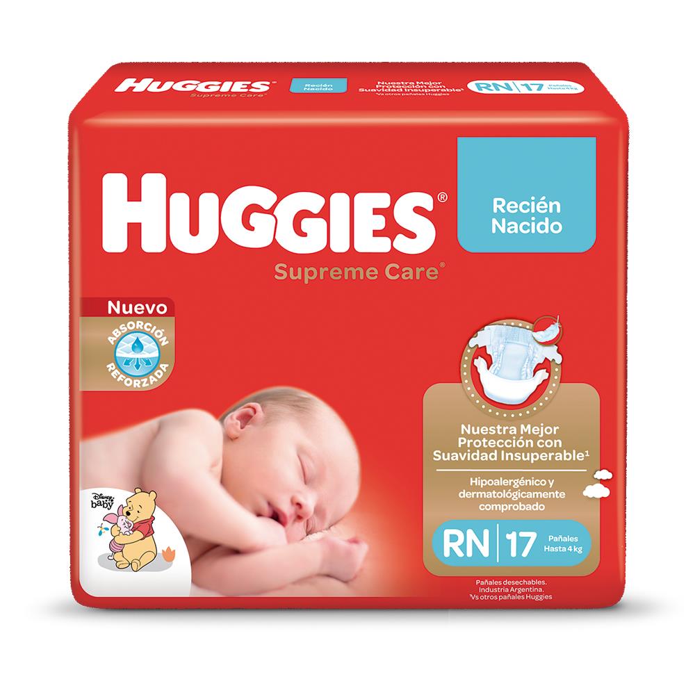 Pack Pañales Huggies Supreme Care Talle RN Recién Nacido Hasta 4kg