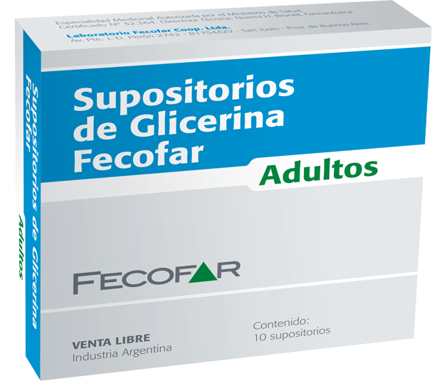 SUPOSITORIOS DE GLICERINA FECOFAR ADULTOS X 10 . Tienda Online Anika  Farmacia y Perfumería