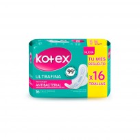 KOTEX TOALLA X16 ULTRAFINA ANTIBACTERIAL
