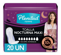 PLENITUD FEMME TOALLAS NOCTURNAS MAXI X20U
