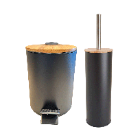 BUNGUIS SET ESCOBILLA DE BAÑO + TACHO NORDICO NEGRO
