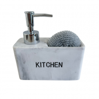 BUNGUIS DISPENSER DE DETERGENTE CON PORTA ESPONJA BLANCO 