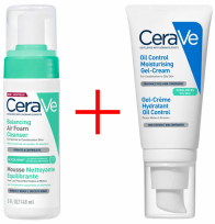 COMBO CERAVE ESPUMA LIMPIADORA +CREMA GEL OIL CONTROL