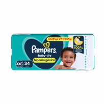 PAMPERS BABYDRY X34U TALLE XXG      